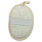 Beige scrubber with a gray band on a white background