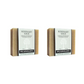 Two bars of Plantlife Rosemary Sage Aromatherapy Herbal Soap on a white background