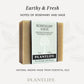 Bar of Plantlife Rosemary Sage Aromatherapy Herbal Soap on a white background with text about notes and natural ingredients.