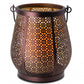 Plantlife Moroccan-Style Metal Lantern Diffuser – ultrasonic essential oil diffuser with warm amber glow and intricate cutout design.