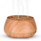 Plantlife Ultrasonic Wood Grain Diffuser – essential oil diffuser with carved lattice lid, LED lights, timer settings, and cool mist output.