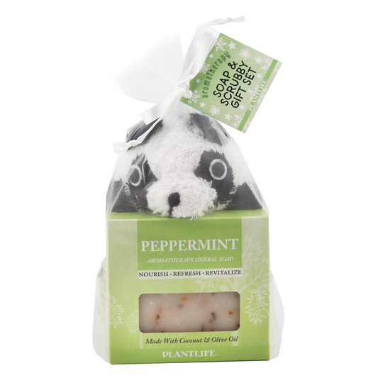 Panda Bear Ramie with a Peppermint Soap