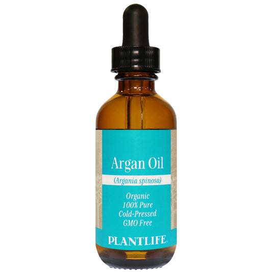 Amber glass bottle of 100% pure Argan Oil by Plantlife