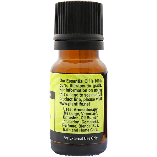 Plantlife Basil Essential Oil back label with usage and benefits  