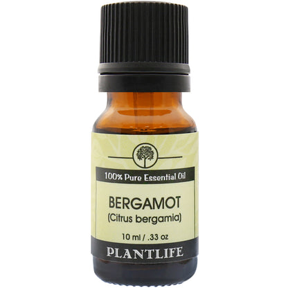 Plantlife Bergamot Essential Oil bottle with bright, citrusy fragrance  