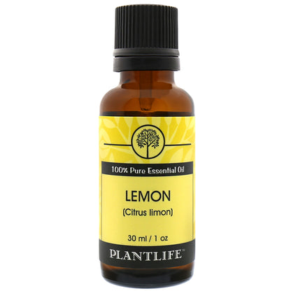 Plantlife Lemon Essential Oil bottle with bright, zesty fragrance  