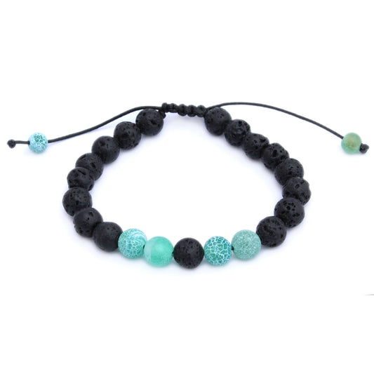 Frosted Green Agate Aromatherapy Bracelet