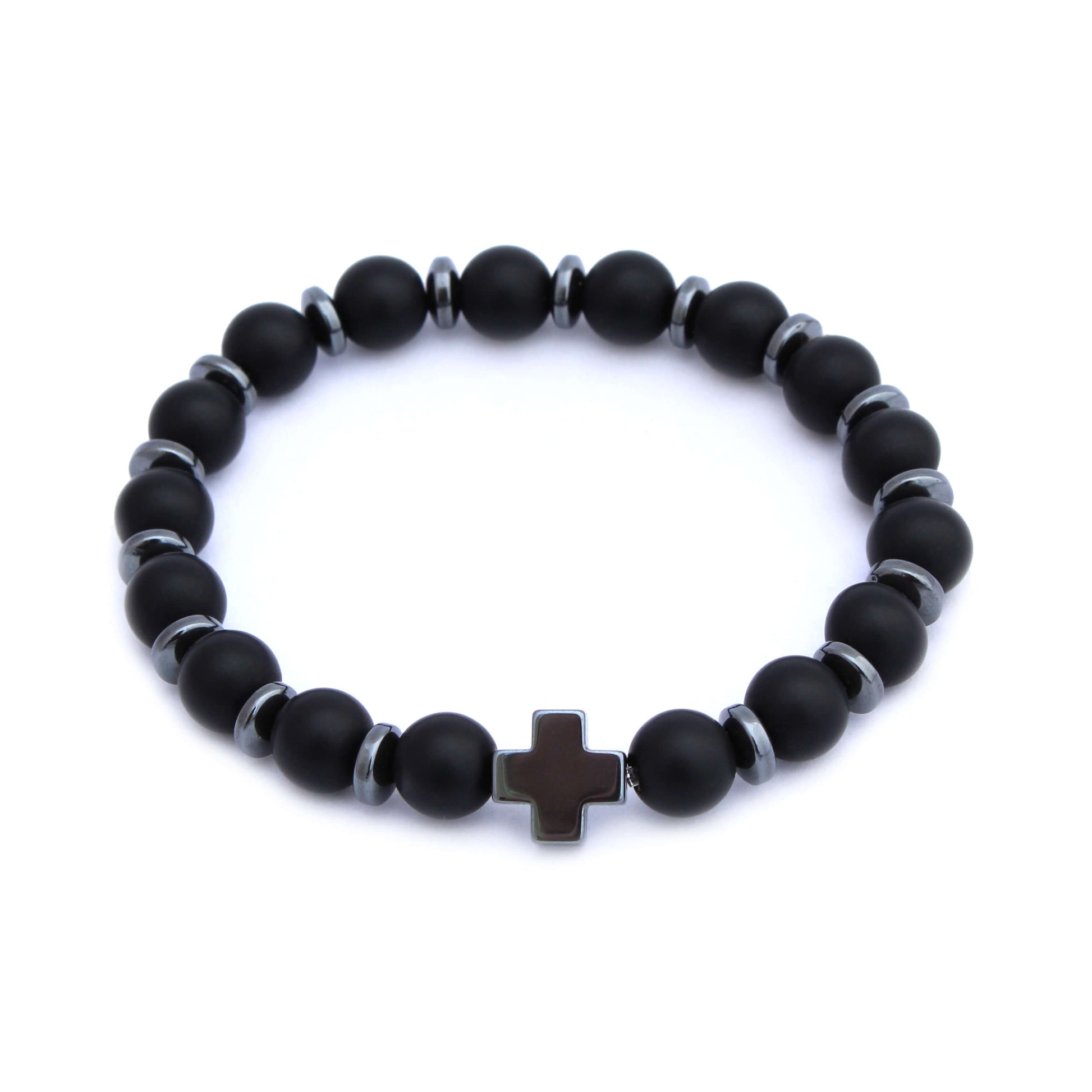 Bead Cross Bracelet - Black