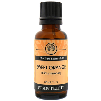 Plantlife Sweet Orange Essential Oil bottle with uplifting citrus scent  