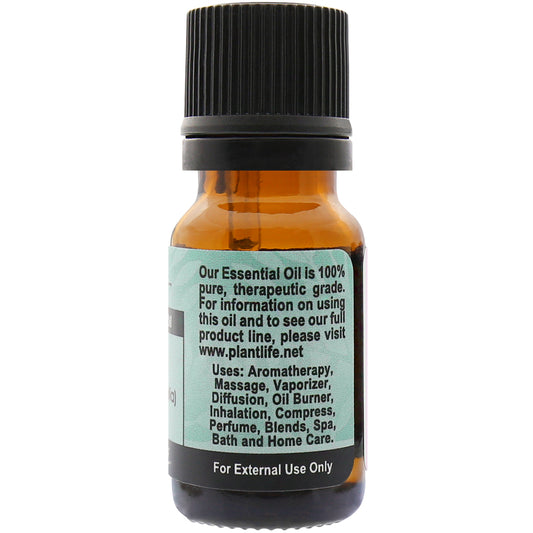 Plantlife Tea Tree Essential Oil back label with therapeutic info  